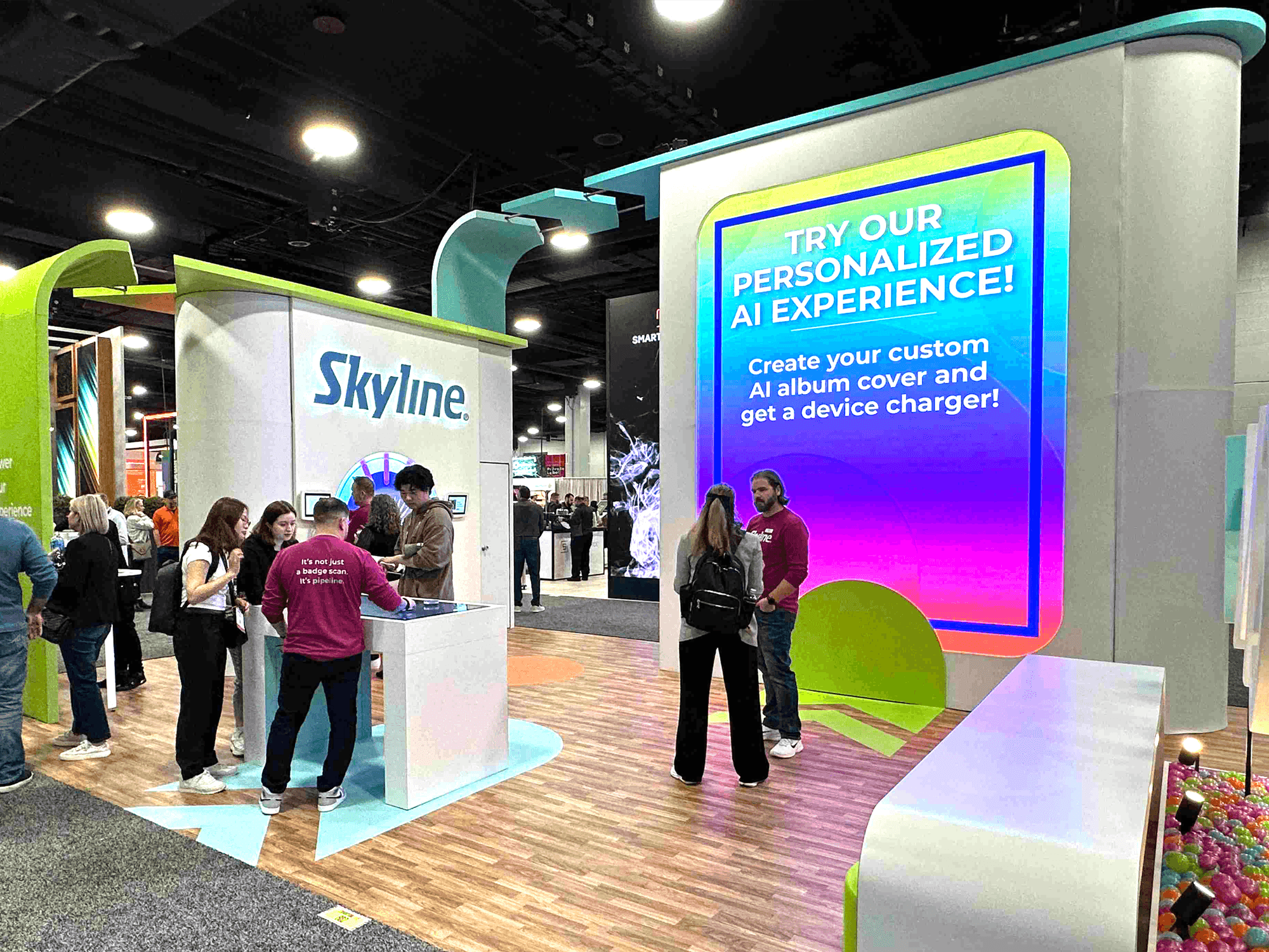 digital LED wall at a trade show