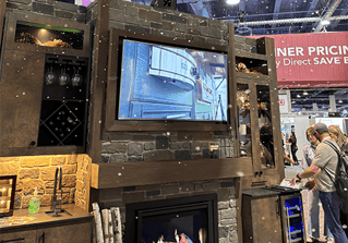 custom large exhibits with earthy tones