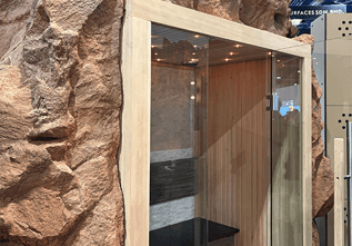 large tradeshow booths with natural tones