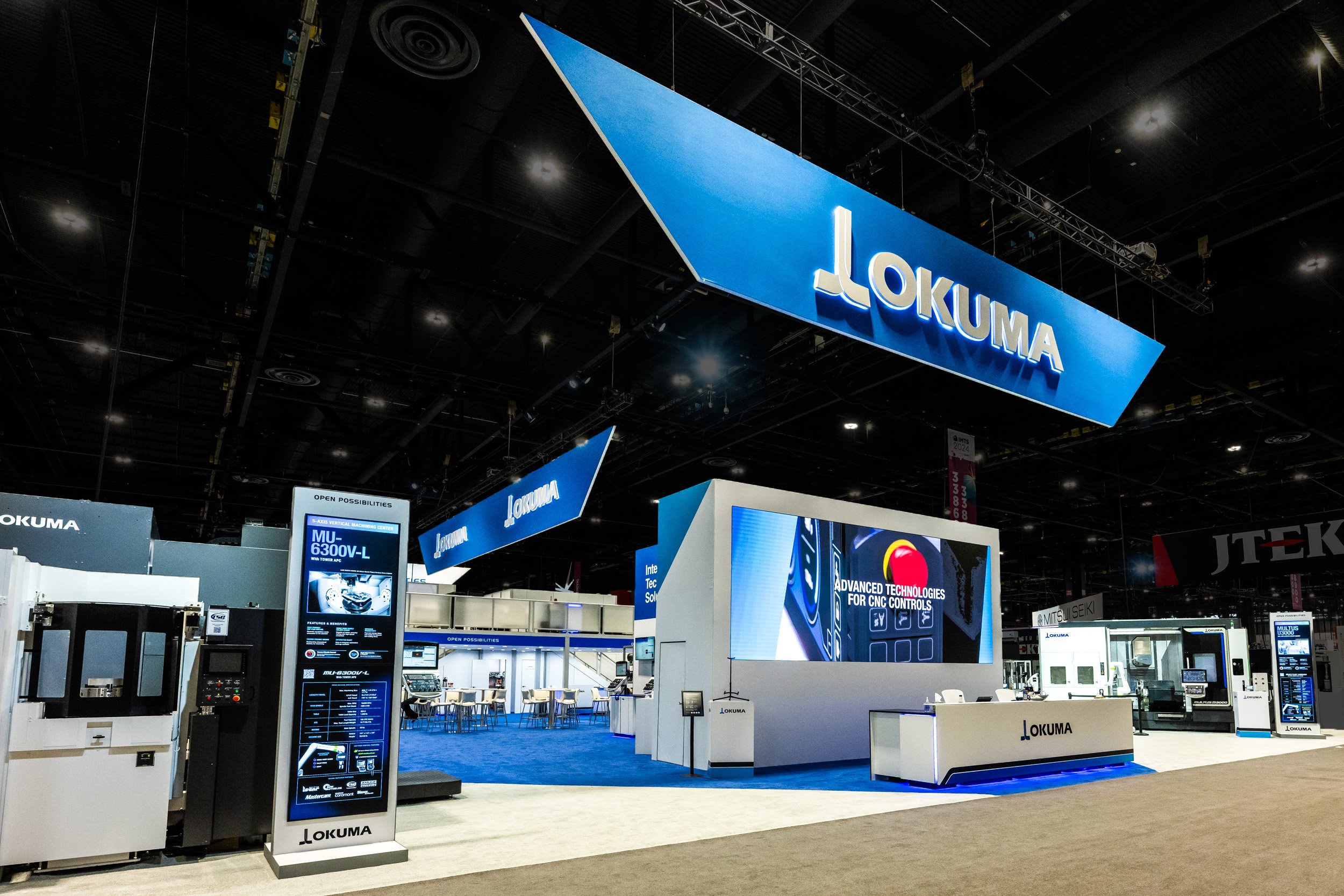 Okuma booth with an LED wall