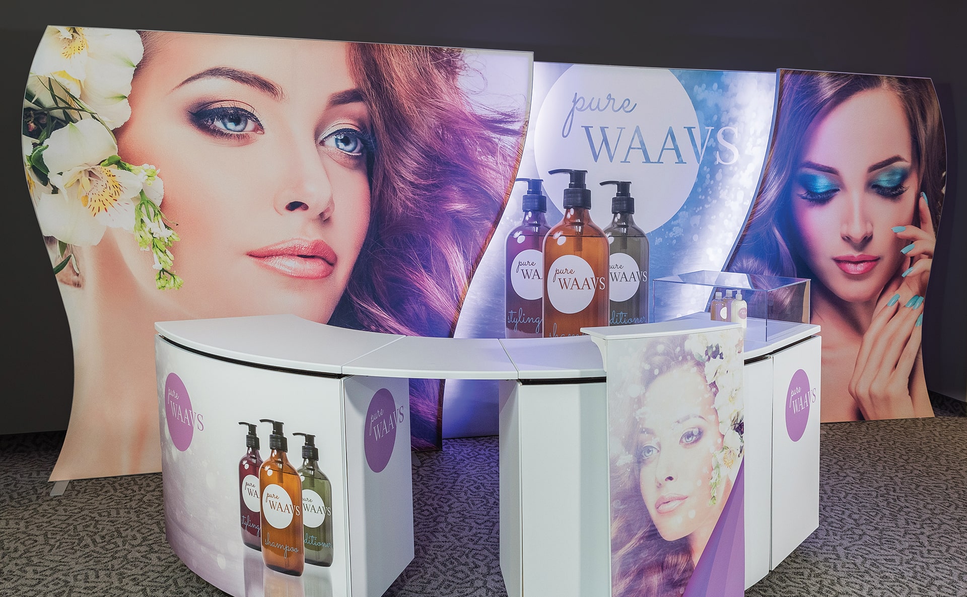 cosmetics booth for tradeshow