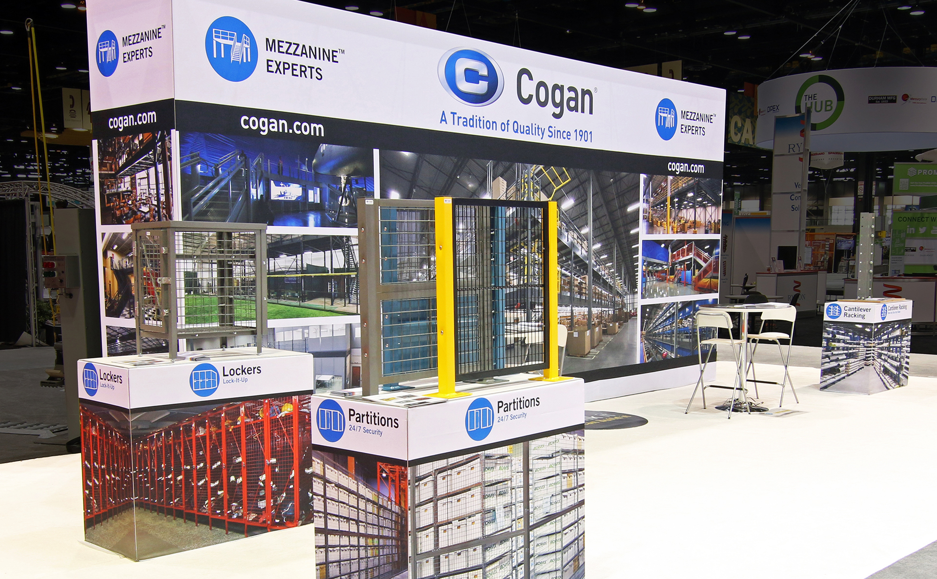 Cogan backwall exhibit at tradeshow Cogan backwall exhibit at tradeshow