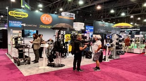 bustling tradeshow exhibition floor