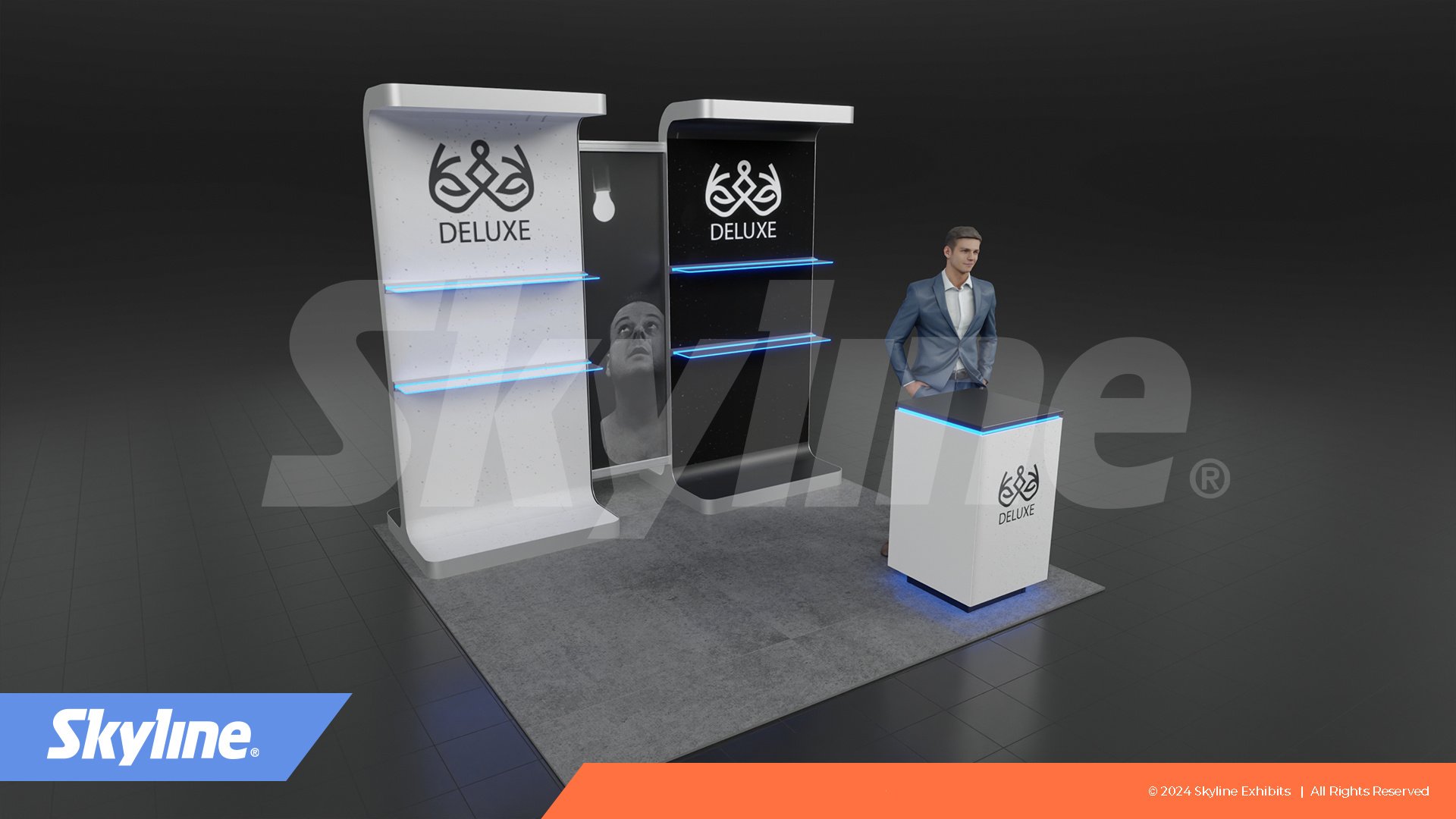 Deluxe portable rental booth