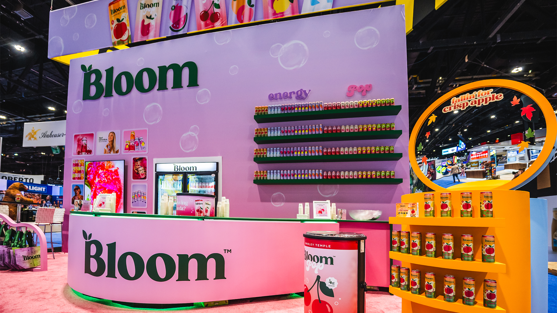 Bloom Nutrition booth by Skyline